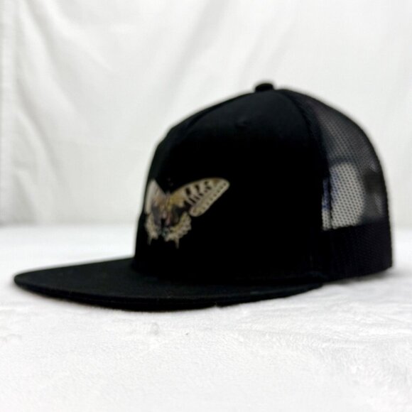 Art Class Butterfly Snapback Meshback Trucker Cap Hat Black - Picture 6 of 11